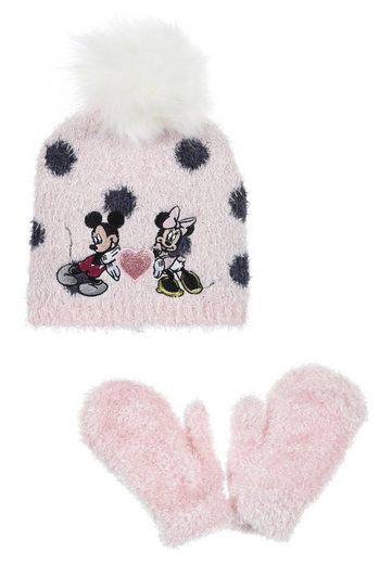 DISNEY MINNIE MOUSE Bommelmütze Mädchen Kinder Winter-Set 2 tlg. Mütze & Handschuhe SET mehr Clearance-Verkauf