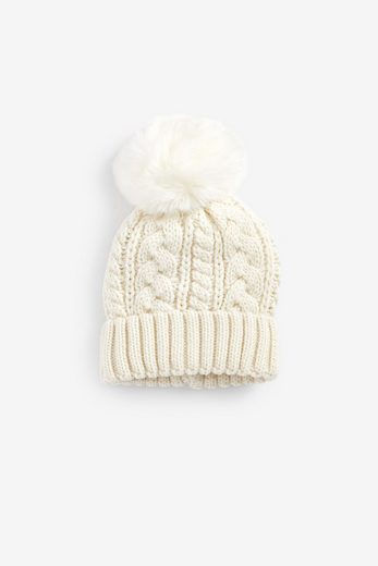 NEXT Bommelmütze Strickmütze mit Zopfmuster und Bommel 1-St mehr Günstig kaufen