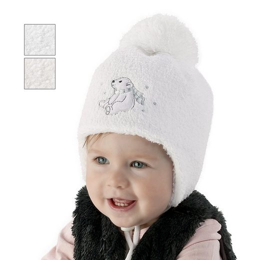 F.P.H. MAJA Fleecemütze Wintermütze Bindemütze Bommelmütze Babymütze mit Fleece gefüttert mehr Preisnachlass