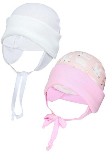 TUPTAM Erstlingsmütze TupTam Baby Erstlingsmütze mit Ohrenklappen 2er Pack mehr Letzter Tag