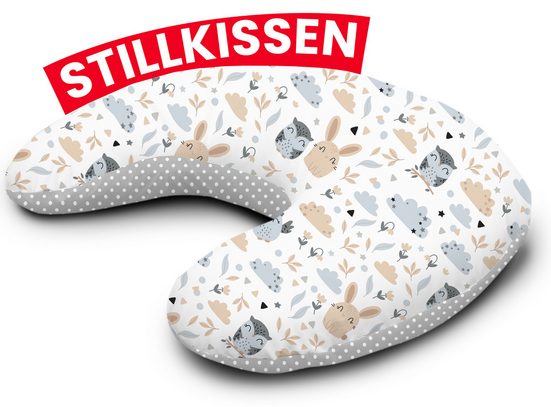 AMILIAN Stillkissen Lagerungskissen - Seitenschläferkissen - Stillkissen klein Schwangerschaftskissen zum Schlafen, pregnancy pillow mit Füllung inkl. Bezug mit Stickerei (60x42 cm), für Mütter und Babys mehr Vatertagsangebot