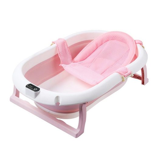 DAKYAM Babybadewanne Faltbadewanne Badewanne Babywanne, Größe: 80 cm × 50 cm × 21 cm mit verstellbarer Netz–Matratze mehr Rabatt