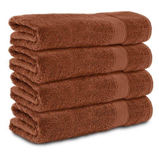 KOMFORTEC Badetücher 100% Baumwolle, 470 g/m² Frottee (4-St), Handtücher 70x140 cm Set, Weich mehr Black Friday