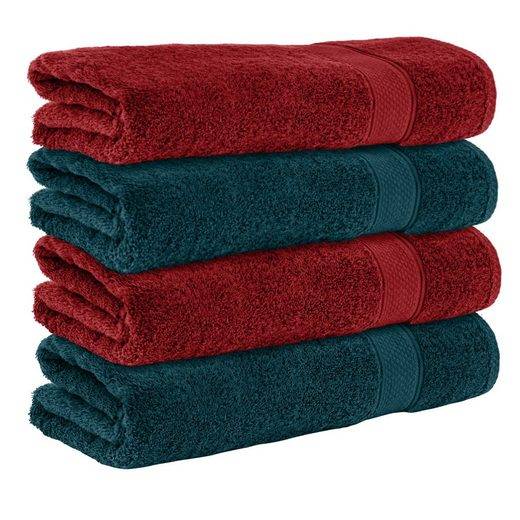 KOMFORTEC Badetücher 100% Baumwolle, 470 g/m² Frottee (4-St), Handtücher 70x140 cm Set, Weich mehr Cyber Monday