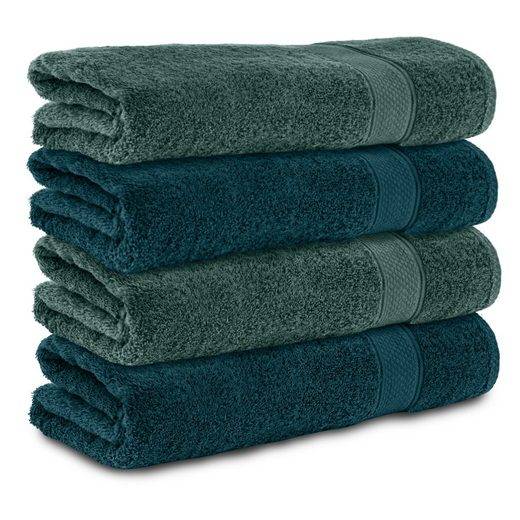 KOMFORTEC Badetücher 100% Baumwolle, 470 g/m² Frottee (4-St), Handtücher 70x140 cm Set, Weich mehr Weihnachtsangebot