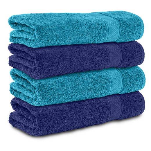 KOMFORTEC Badetücher 100% Baumwolle, 470 g/m² Frottee (4-St), Handtücher 70x140 cm Set, Weich mehr Lagerräumung