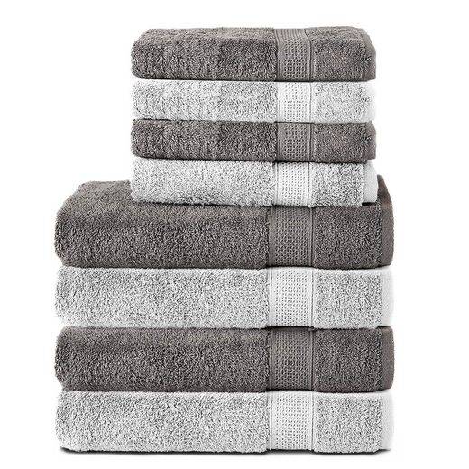 KOMFORTEC Handtuch Set 100% Baumwolle, 4 Badetücher 70x140 und 4 Handtücher 50x100 cm Frottee (Packung, 8-St), Badehandtuch & XXL Saunatuch, Weich, Towel, Groß mehr Neuheiten