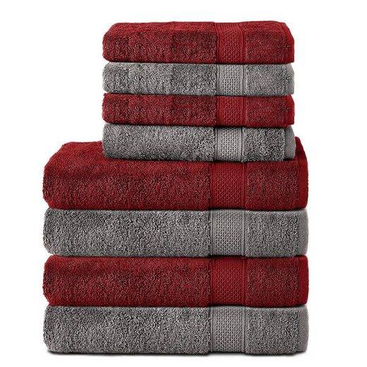 KOMFORTEC Handtuch Set 100% Baumwolle, 4 Badetücher 70x140 und 4 Handtücher 50x100 cm Frottee (Packung, 8-St), Badehandtuch & XXL Saunatuch, Weich, Towel, Groß mehr Neuheiten