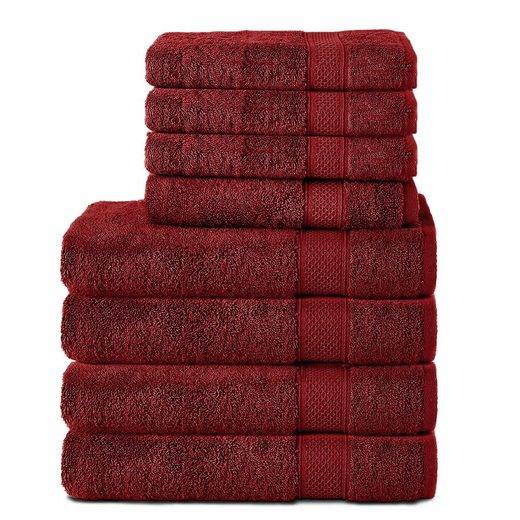 KOMFORTEC Handtuch Set 100% Baumwolle, 4 Badetücher 70x140 und 4 Handtücher 50x100 cm Frottee (Packung, 8-St), Badehandtuch & XXL Saunatuch, Weich, Towel, Groß mehr Neuheiten
