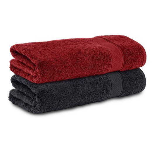 KOMFORTEC Badetücher 100% Baumwolle, 470 g/m² Frottee (2-St), Handtücher 70x140 cm Set, Weich mehr Rabatte dieses Monats