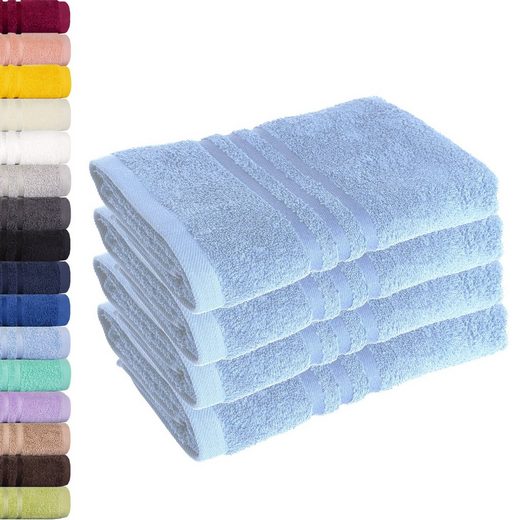 LAVEA Handtuch Elena 50x100cm aus 100% Baumwolle, fusselfreies, pflegeleichtes hautfreundliches Handtuch-Set (Set, 4-St), einzigartig weiche Frottee Handtücher für jeden Hauttyp geeignet mehr Online Shopping