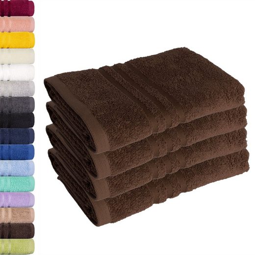 LAVEA Handtuch Elena 50x100cm aus 100% Baumwolle, fusselfreies, pflegeleichtes hautfreundliches Handtuch-Set (Set, 4-St), einzigartig weiche Frottee Handtücher für jeden Hauttyp geeignet mehr Exklusivangebot