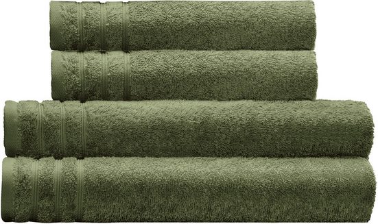 KLEINE WOLKE Handtuch Set Royal Frottier (Set, 4-St), Uni Farben, Handtücher, Duschtücher, Bordüre, weich mehr Neueste Stile