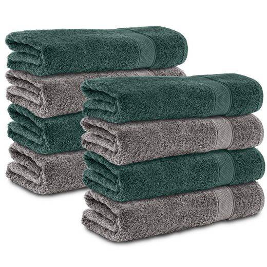 KOMFORTEC Handtücher 100% Baumwolle, 470 g/m² Frottee (8-St), Badetücher 50x100 cm Set, Weich mehr Blitzverkäufe