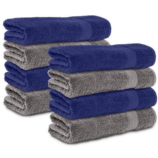 KOMFORTEC Handtücher 100% Baumwolle, 470 g/m² Frottee (8-St), Badetücher 50x100 cm Set, Weich mehr Blitzverkäufe