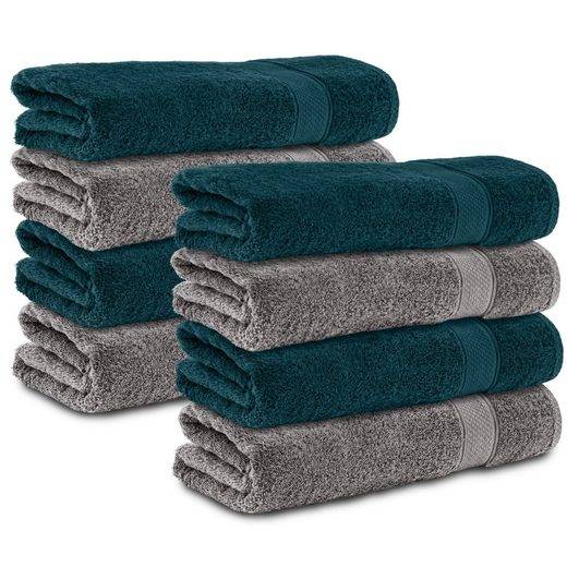 KOMFORTEC Handtücher 100% Baumwolle, 470 g/m² Frottee (8-St), Badetücher 50x100 cm Set, Weich mehr Blitzverkäufe