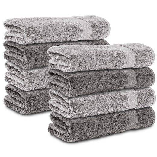 KOMFORTEC Handtücher 100% Baumwolle, 470 g/m² Frottee (8-St), Badetücher 50x100 cm Set, Weich mehr Limitierter Zeitrabatt