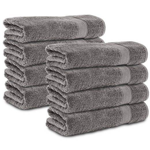 KOMFORTEC Handtücher 100% Baumwolle, 470 g/m² Frottee (8-St), Badetücher 50x100 cm Set, Weich mehr Fabrik Onlineshop