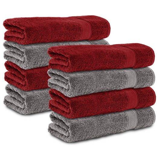 KOMFORTEC Handtücher 100% Baumwolle, 470 g/m² Frottee (8-St), Badetücher 50x100 cm Set, Weich mehr Versandkostenfrei