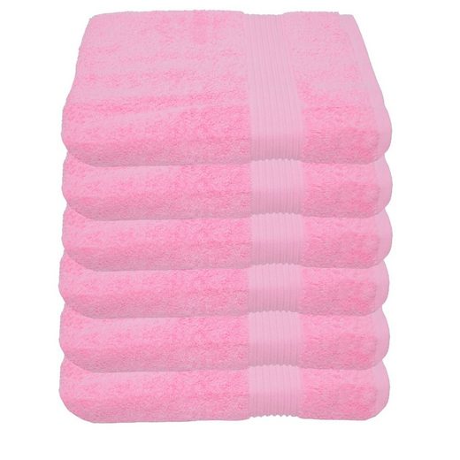 JULIE JULSEN Handtücher 6-Handtücher-Fuchsia-Handtuch 50 x 100 cm Baumwolle (6-St) mehr Discount Store für neue Produkte