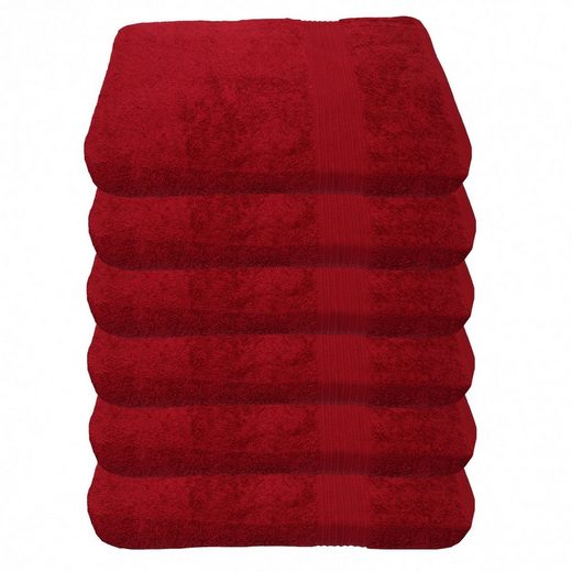 JULIE JULSEN Handtücher 6-Handtücher-Fuchsia-Handtuch 50 x 100 cm Baumwolle (6-St) mehr Discount Store für neue Produkte