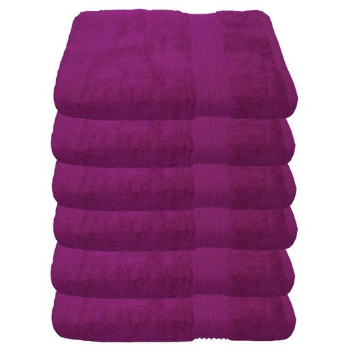 JULIE JULSEN Handtücher 6-Handtücher-Fuchsia-Handtuch 50 x 100 cm Baumwolle (6-St) mehr Clearance-Verkauf