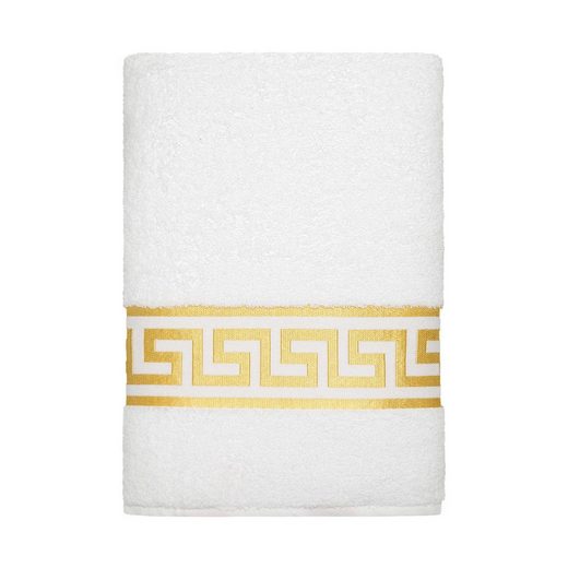 BELLE ARTI Handtücher Luxus Mäander Gästetücher Badetücher Duschtücher Saunatücher in Set (1-St), schwarz, weiss, beige, rot, gold, 100% Baumwolle, Frottee, eingestickt mehr Rabatte dieses Monats
