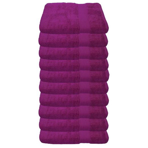 JULIE JULSEN Gästehandtücher 10-Gästehandtücher-Fuchsia-Gästetuch 30 x 50 cm Baumwolle (10-St) mehr Versandkostenfrei
