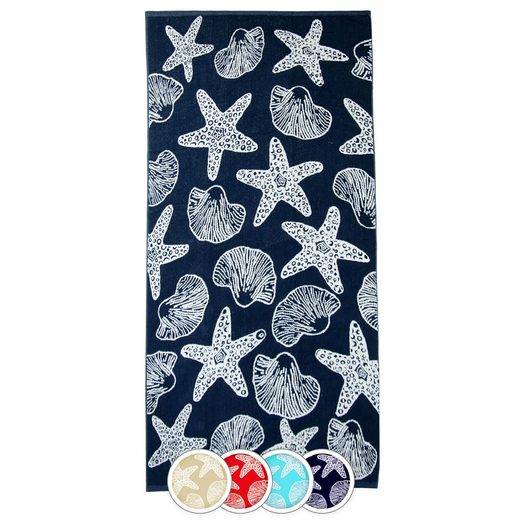 ZOLLNER Strandtuch Frottee (1-St), 90 x 180 cm, 100% Baumwolle, mit Meerestier-Design mehr Kauf eins, bekomm eins gratis
