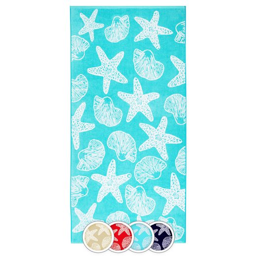 ZOLLNER Strandtuch Frottee (1-St), 90 x 180 cm, 100% Baumwolle, mit Meerestier-Design mehr Tägliche Deals