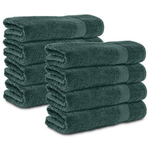 KOMFORTEC Badetücher 100% Baumwolle, 470 g/m² Frottee (8-St), Handtücher 70x140 cm Set, Weich mehr Versandkostenfrei