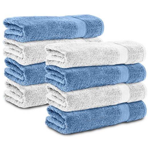KOMFORTEC Badetücher 100% Baumwolle, 470 g/m² Frottee (8-St), Handtücher 70x140 cm Set, Weich mehr Versandkostenfrei