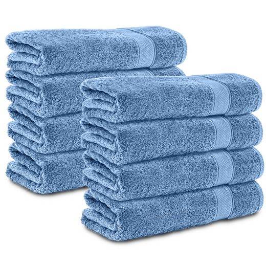 KOMFORTEC Badetücher 100% Baumwolle, 470 g/m² Frottee (8-St), Handtücher 70x140 cm Set, Weich mehr Begrenztes Angebot