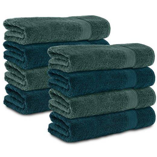 KOMFORTEC Badetücher 100% Baumwolle, 470 g/m² Frottee (8-St), Handtücher 70x140 cm Set, Weich mehr Preisnachlass
