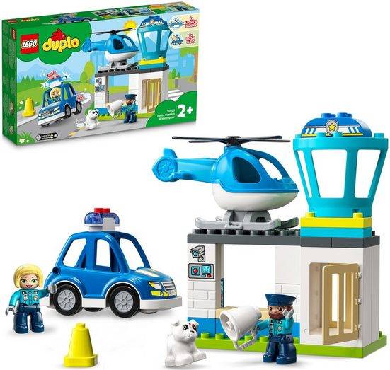 LEGO® Konstruktionsspielsteine Polizeistation mit Hubschrauber (10959), LEGO® DUPLO (40 St), mit Sirene und Licht; Made in Europe mehr VIP-Rabatte