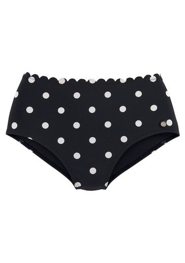 LASCANA Highwaist-Bikini-Hose Jada Mit Muschelkante und Punkten mehr Verkauf