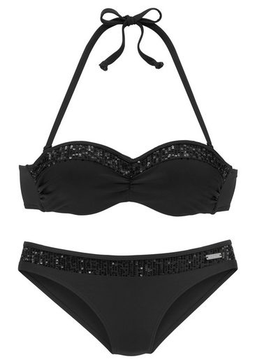 BRUNO BANANI Bügel-Bandeau-Bikini mit Pailletten mehr Verkauf