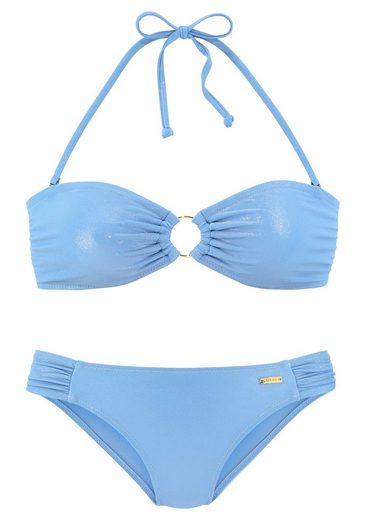 LASCANA Bandeau-Bikini mit goldfarbener Glanzbeschichtung mehr im Angebot