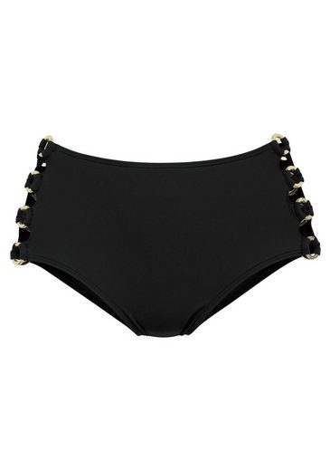 LASCANA Highwaist-Bikini-Hose Italy Goldfarbene Zierringe mehr Top Angebot