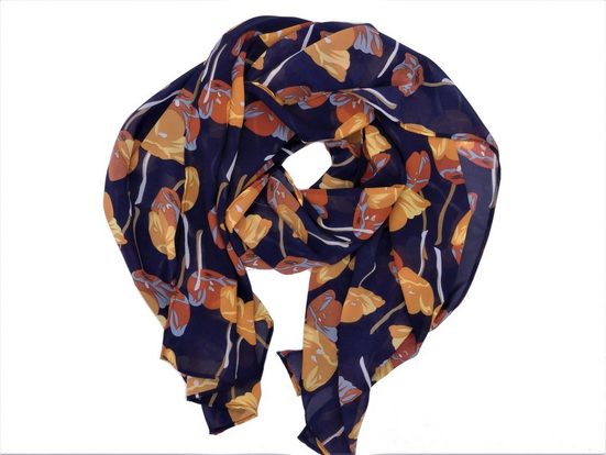 AMY TOO Modetuch Diana (dunkelblau mit floralem Muster, 1-St), deutsches Markenprodukt mehr Online Outlet