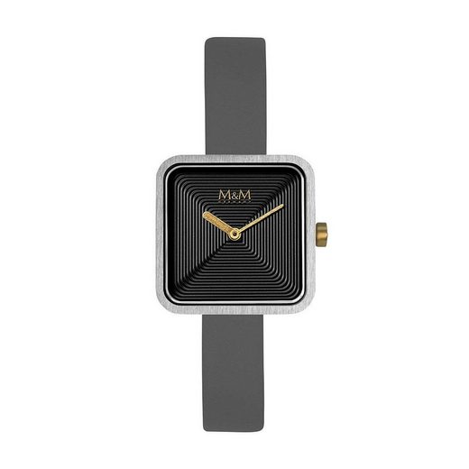 M&M Quarzuhr Armbanduhr Damen Leder Mini Square (1-tlg), Analoguhr, Damenuhr mit Lederarmband eckig, Designer Uhr, deutsche Manufaktur, inkl. edles Etui mehr Nur noch ein Tag übrig