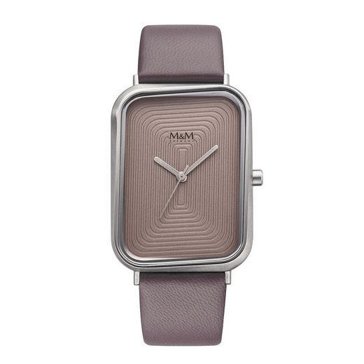 M&M Quarzuhr Armbanduhr Damen Leder Dancing Square (1-tlg), Analoguhr eckig mit Lederarmband, Designer Uhr, deutsche Manufaktur, inkl. edles Etui mehr 50% Rabatt mit kostenlosem Versand