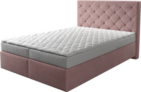 DELIFE Boxspringbett Dream-Great Mikrofaser Grau 120x200 cm mit Matratze und Topper mehr Saisonschlussverkauf