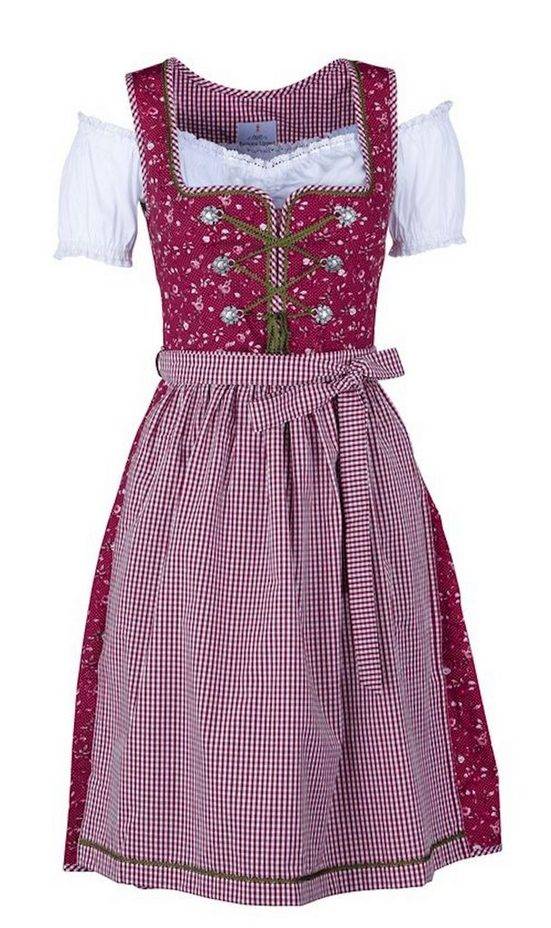 RAMONA LIPPERT Dirndl Elli Trachtenkleid rot geblümt mit Bluse Rocklänge 60 cm mehr Kauf eins, bekomm eins gratis