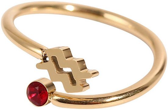 FIRETTI Fingerring Schmuck Geschenk Damenring Sternzeichen Made in Germany - mit Zirkonia (synth) mehr Limitierter Zeitrabatt