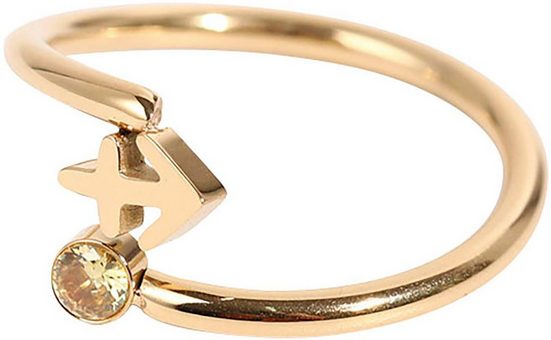 FIRETTI Fingerring Schmuck Geschenk Damenring Sternzeichen Made in Germany - mit Zirkonia (synth) mehr Limitierter Zeitrabatt