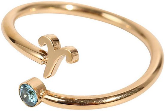 FIRETTI Fingerring Schmuck Geschenk Damenring Sternzeichen Made in Germany - mit Zirkonia (synth) mehr Limitierter Zeitrabatt
