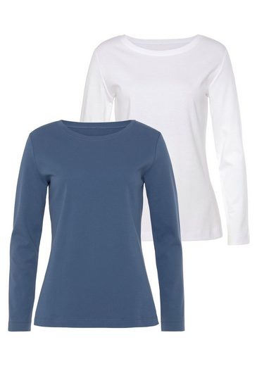 VIVANCE Langarmshirt (Packung, 2-tlg) aus besonders weicher und fester Baumwolle mehr Valentinstagsangebot