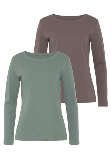 VIVANCE Langarmshirt (Packung, 2-tlg) aus besonders weicher und fester Baumwolle mehr Valentinstagsangebot