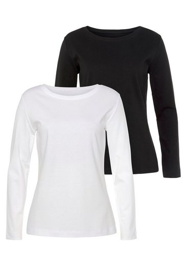 VIVANCE Langarmshirt (Packung, 2-tlg) aus besonders weicher und fester Baumwolle mehr Valentinstagsangebot
